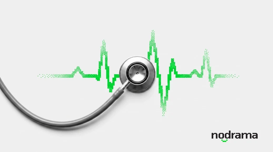 Stethoscope over a heartbeat line, illustrating a WordPress care plan
